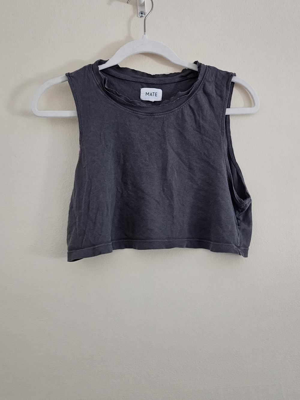 MATE the Label Charcoal Cropped Tank
